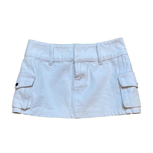 Princess Polly Micro Mini White Mini Skirt With Pockets‎ Womens Size 2 - Picture 1 of 5